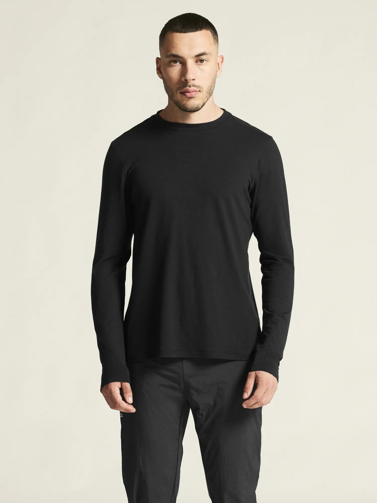 craft Wool Jersey LS CN M — Langarm-Jersey aus Merinowolle, wärme- und 3/7