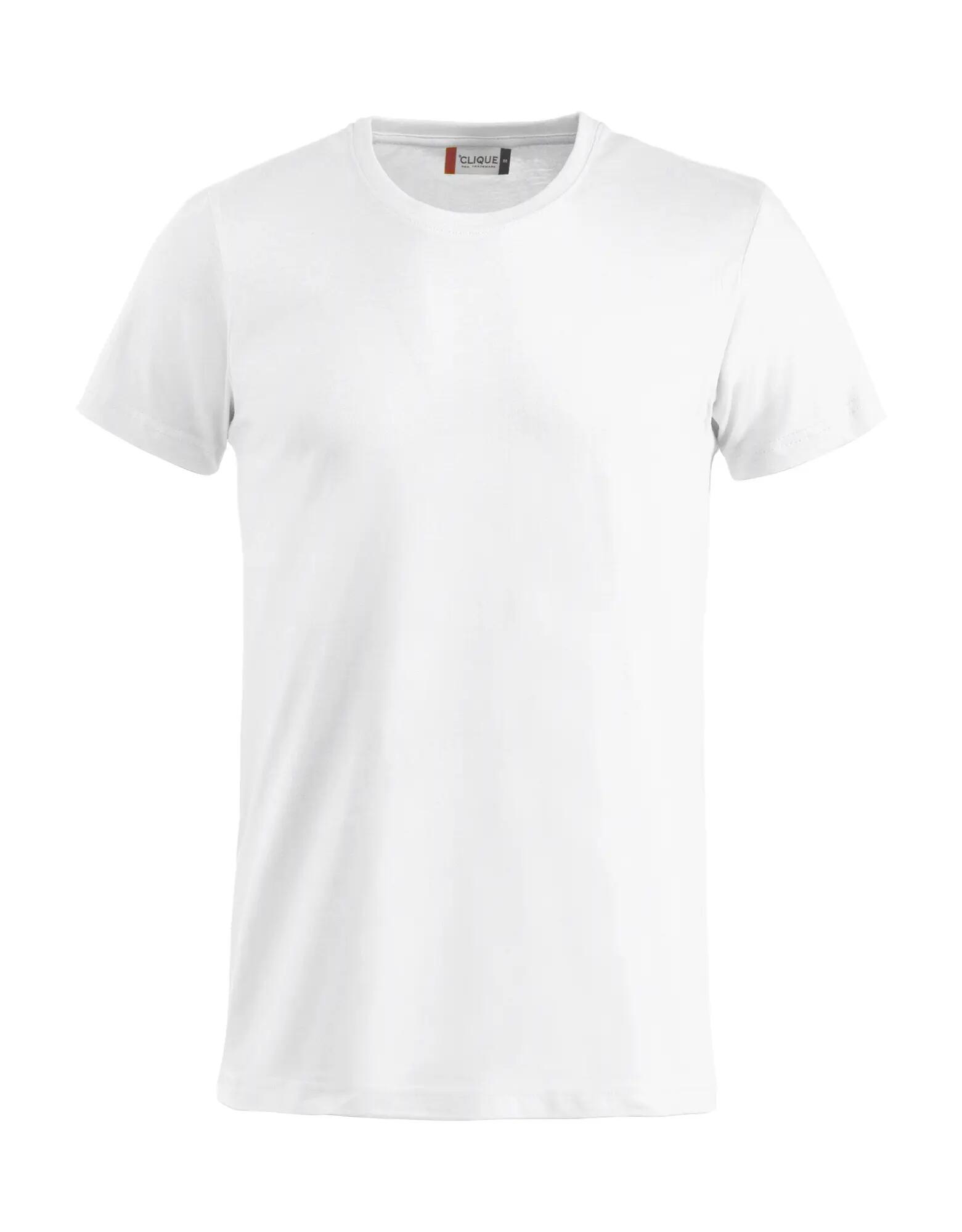 clique Basic-T Junior T-shirt junior in cotone, collo a costine – white 1/8