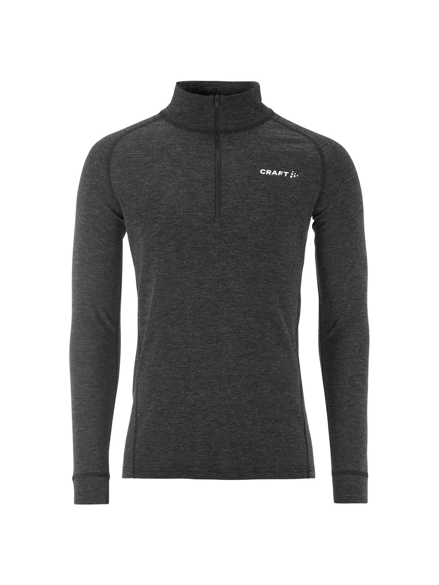 craft Wool Merino HZ set M Funktions-Baselayer Halbzip Wärme – Black/Melange 2/7