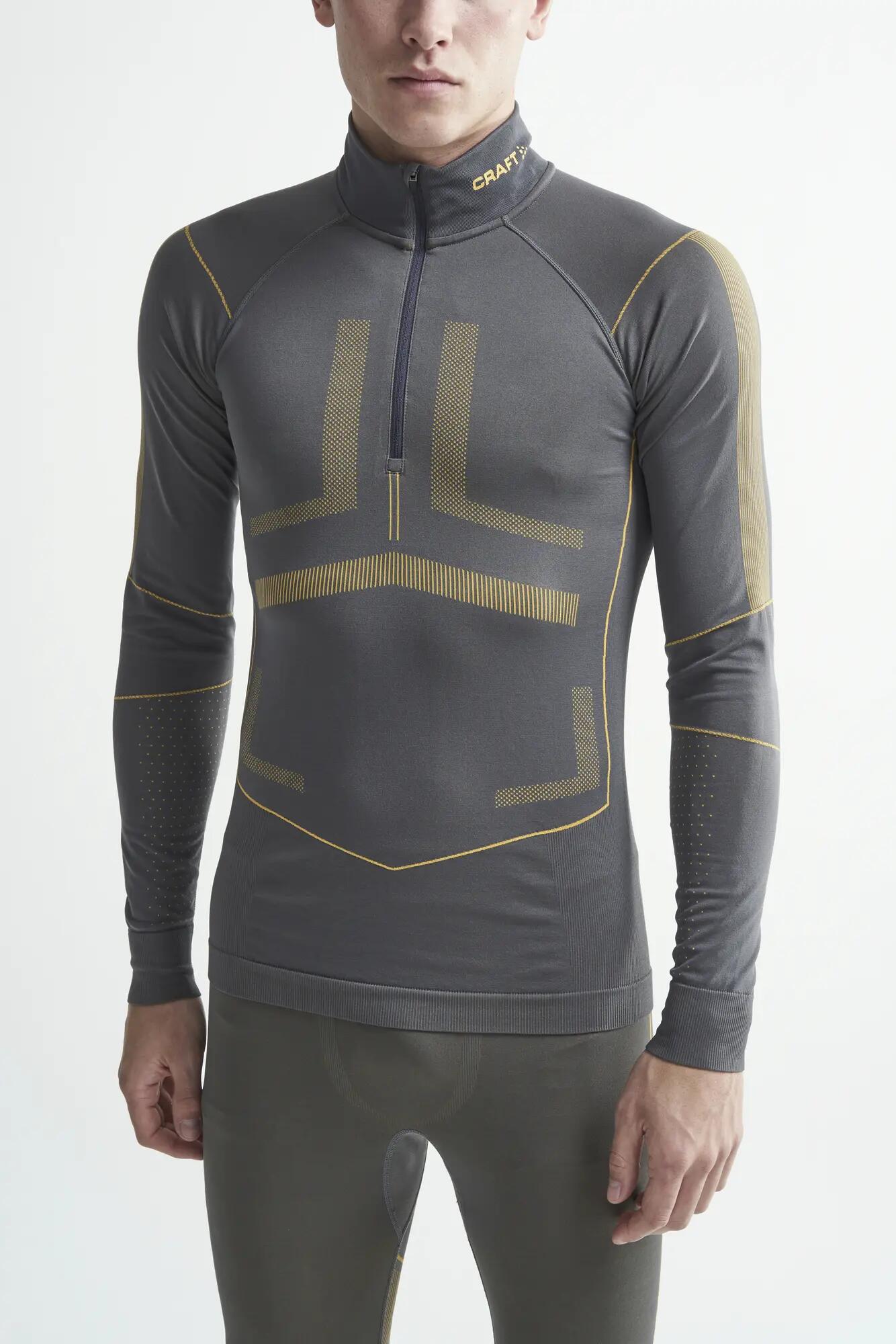 craft Active Intensity Zip M – Haut technique ajusté, respirant – Granite-Amber 2/6