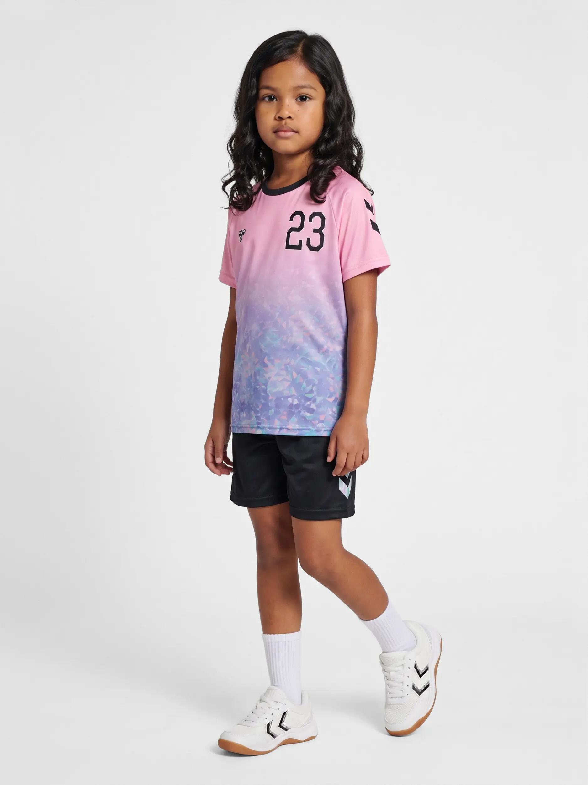 hummel hmlSHIMMER SET Shorts‑Set mit schimmernden Details – PINK NECTAR 6/7