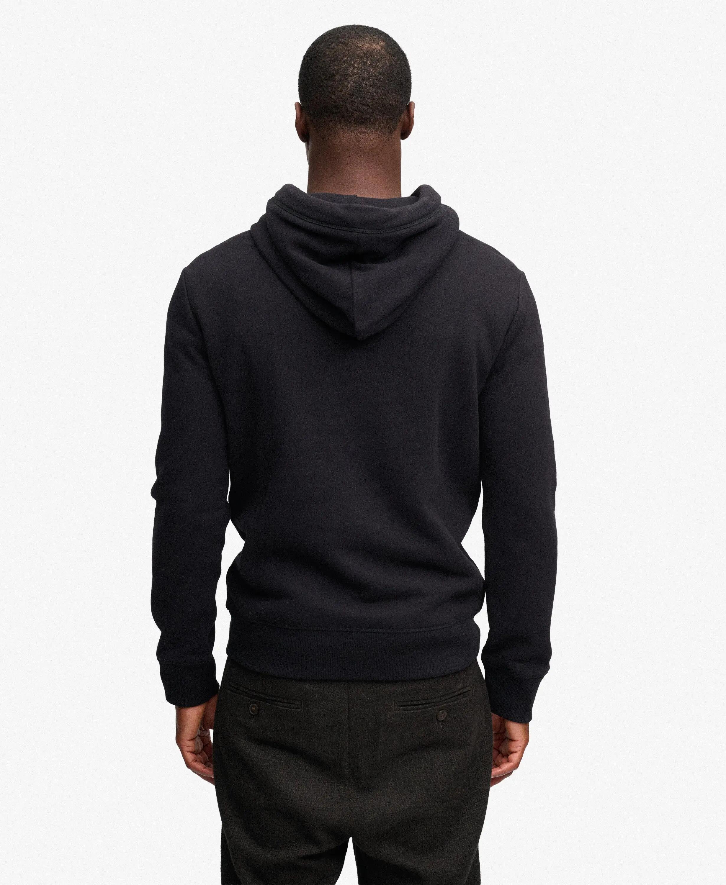 superdry Vintage Logo geborduurde hoodie – Slim Fit, zwart – Black 5/6