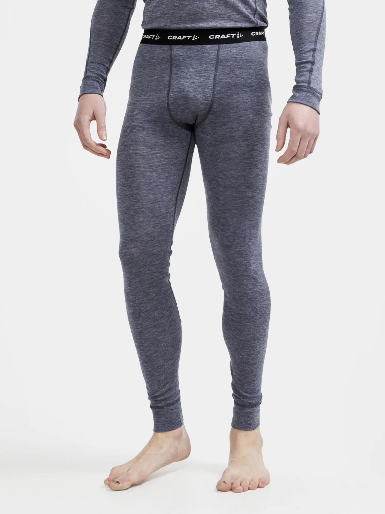 craft Wool Merino Pant M — calça baselayer macia em lã merino – Blaze Melange 2/5