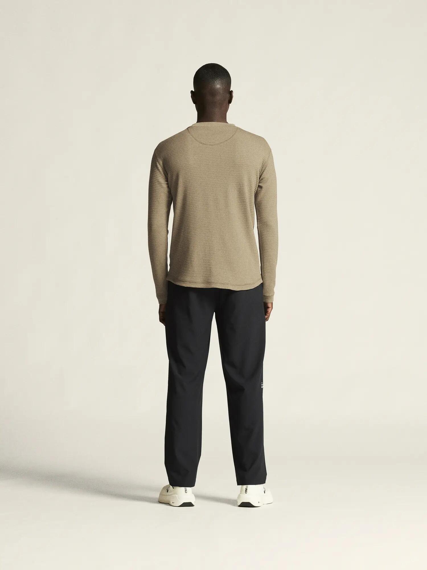 craft Wool Waffle RN M Langarmshirt aus Lyocell & Wolle – Taupe 7/7