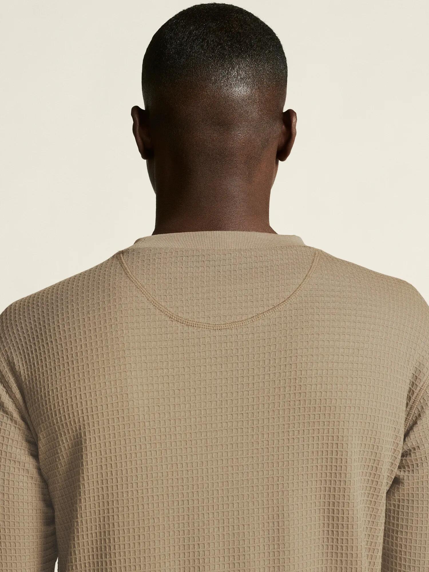 craft Wool Waffle RN M Langarmshirt aus Lyocell & Wolle – Taupe 3/7