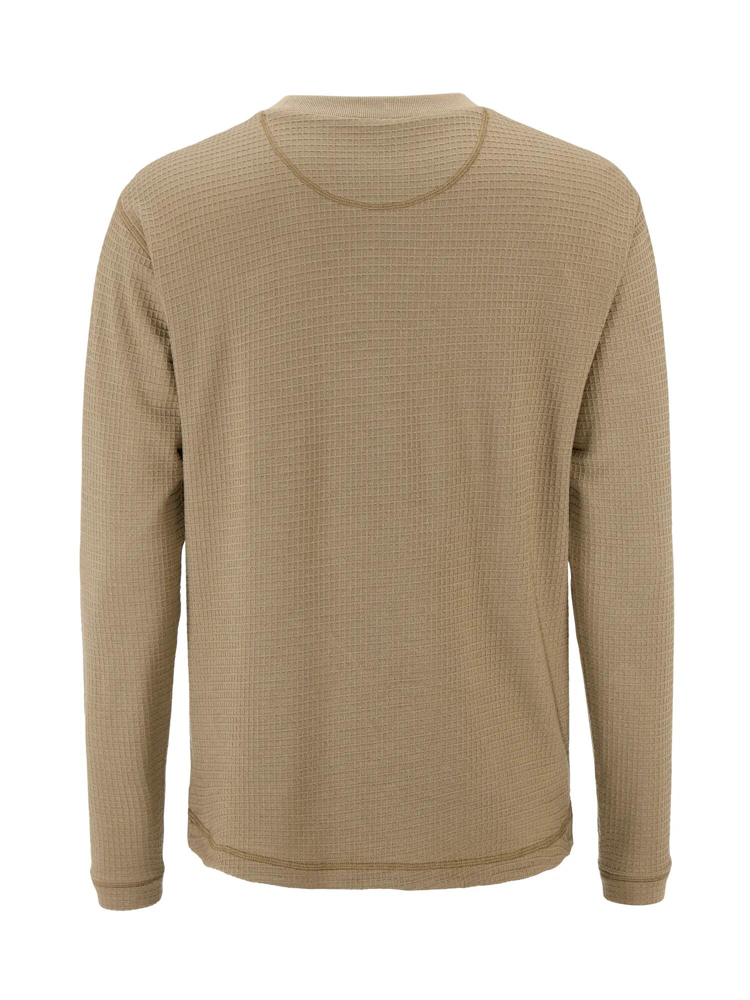 craft Wool Waffle RN M Langarmshirt aus Lyocell & Wolle – Taupe 2/7