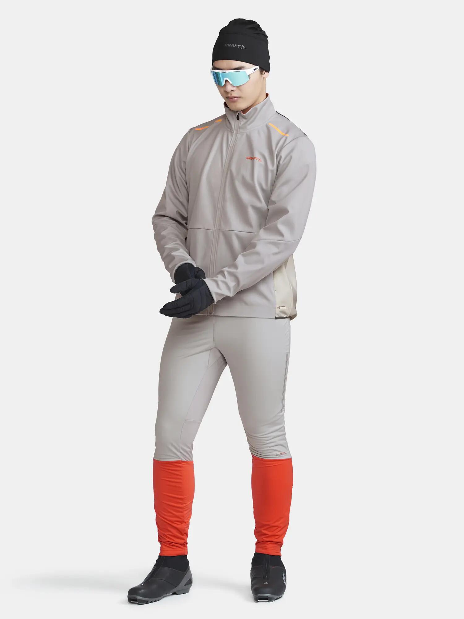 craft CORE Essence Nordic Jacke M — 3‑Lagen Softshell, winddicht – Ghost-Tofu 2/7