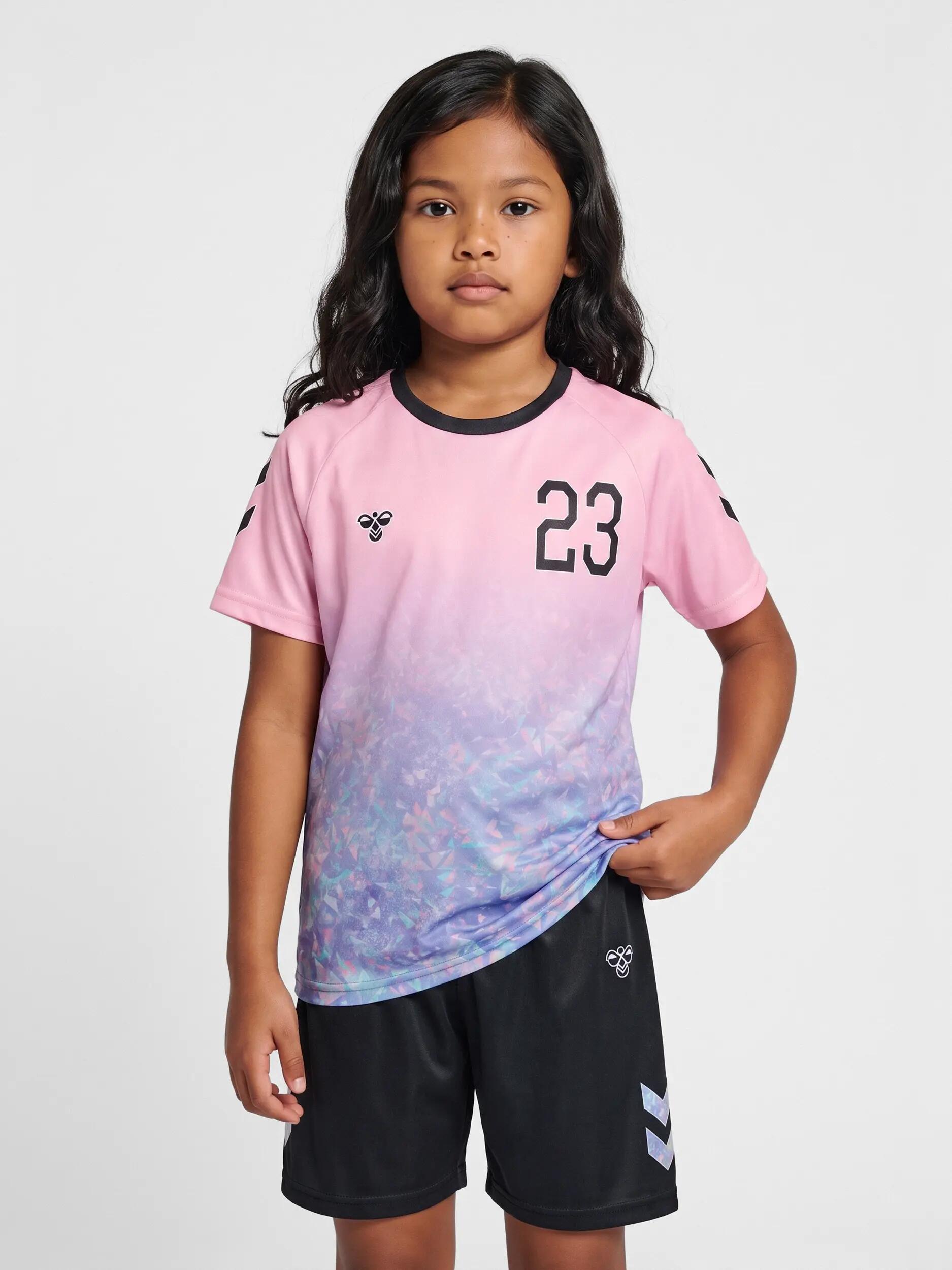 hummel hmlSHIMMER SET Shorts‑Set mit schimmernden Details – PINK NECTAR 5/7