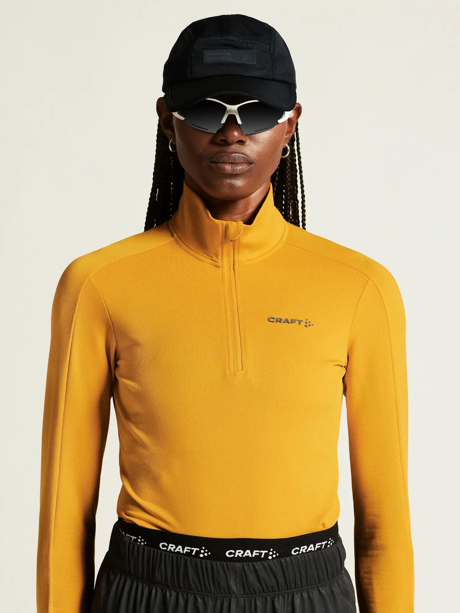 craft Gain Midlayer W - Midlayer com meio fecho, interior escovado – Turmeric 2/7