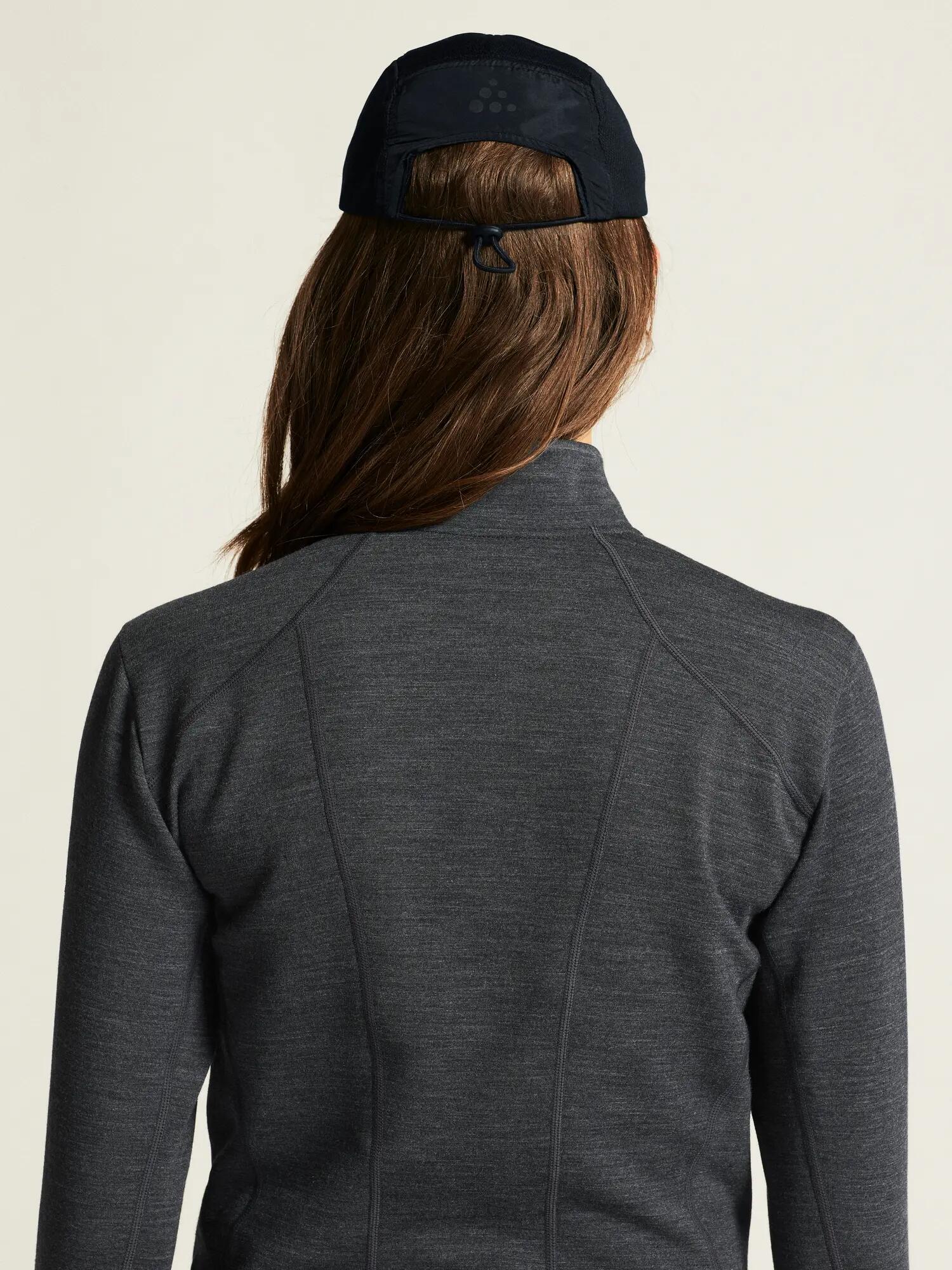 craft PRO Explore Wool Midlayer W — Merinowolle & Polyester – Black Melange 4/7