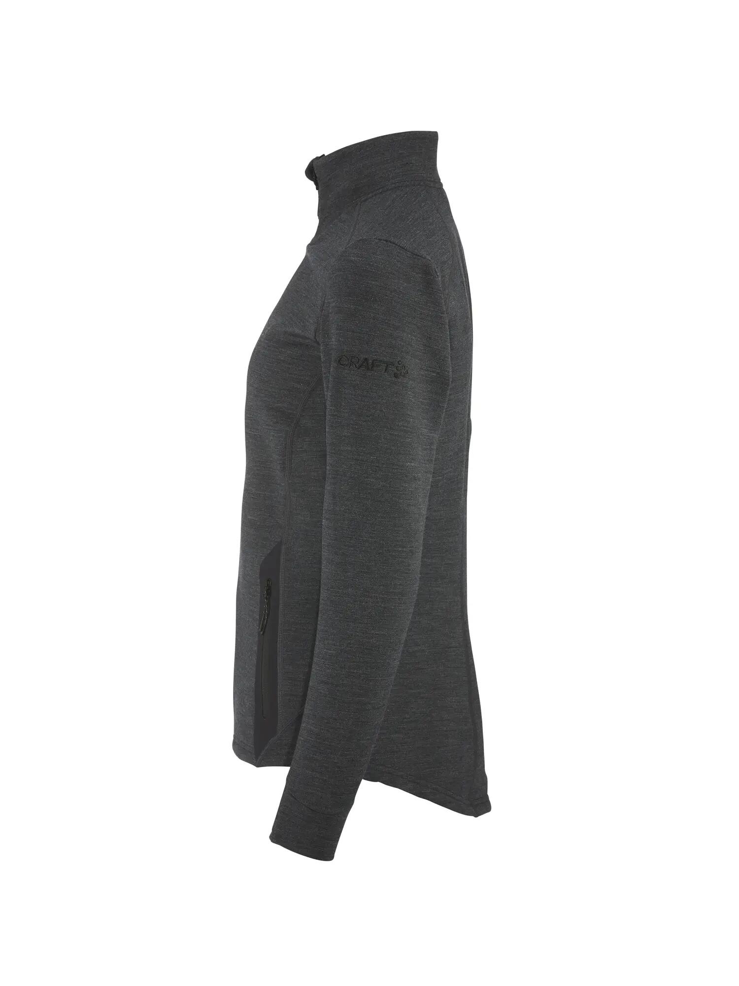 craft PRO Explore Wool Midlayer W — Merinowolle & Polyester – Black Melange 2/7