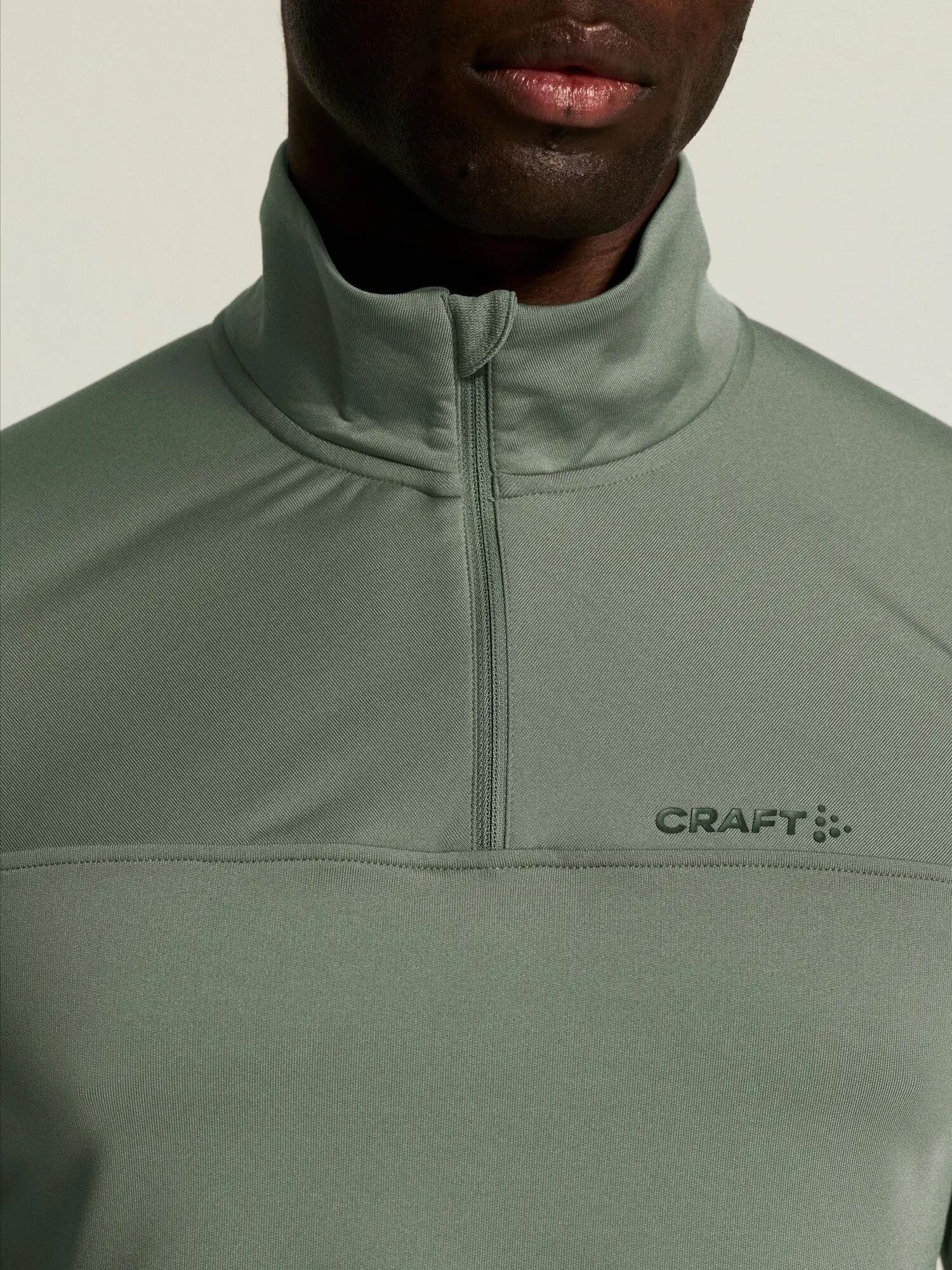 craft Gain Midlayer M Halb-Zip aus weichem Stoff — warm und elastisch – Leaf 3/7