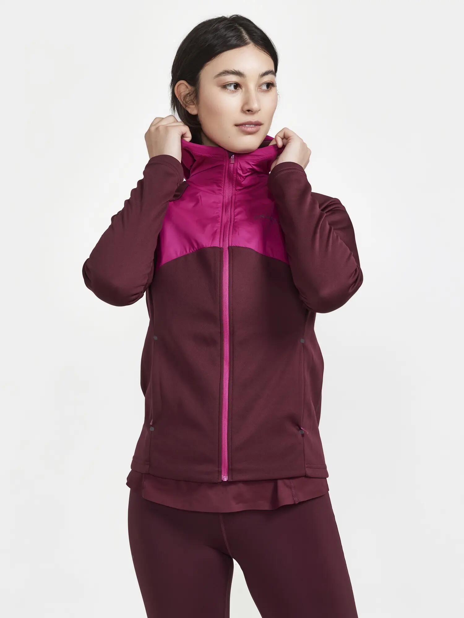 craft ADV Essence Jersey Hood Jacket W — warm en winddicht – Punch-Roxo 2/6