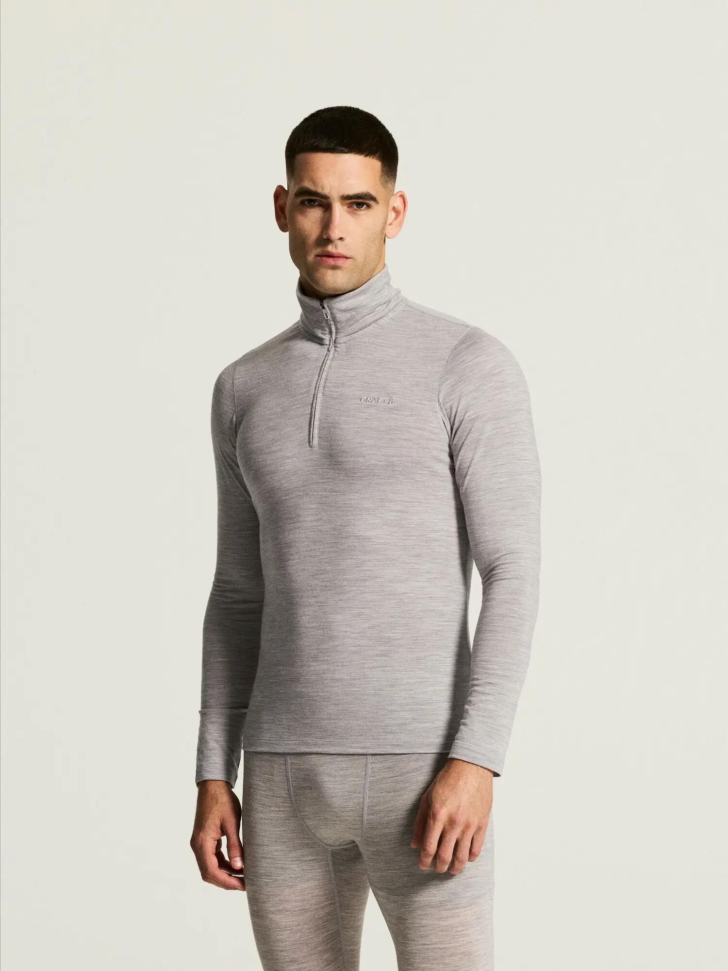 craft Longsleeve Wool 95 HZ LS M van merinowol – Grey/Melange 3/7
