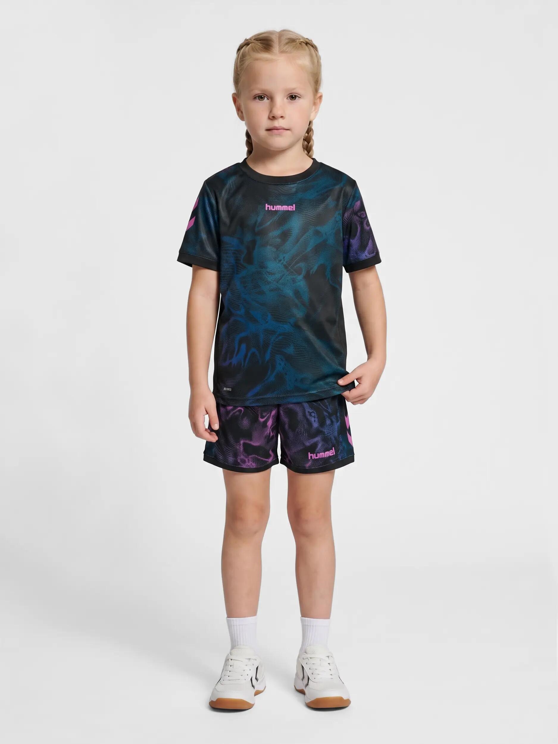 hummel Set grafico per bambini in poliestere riciclato – BLACK/PINK 6/7