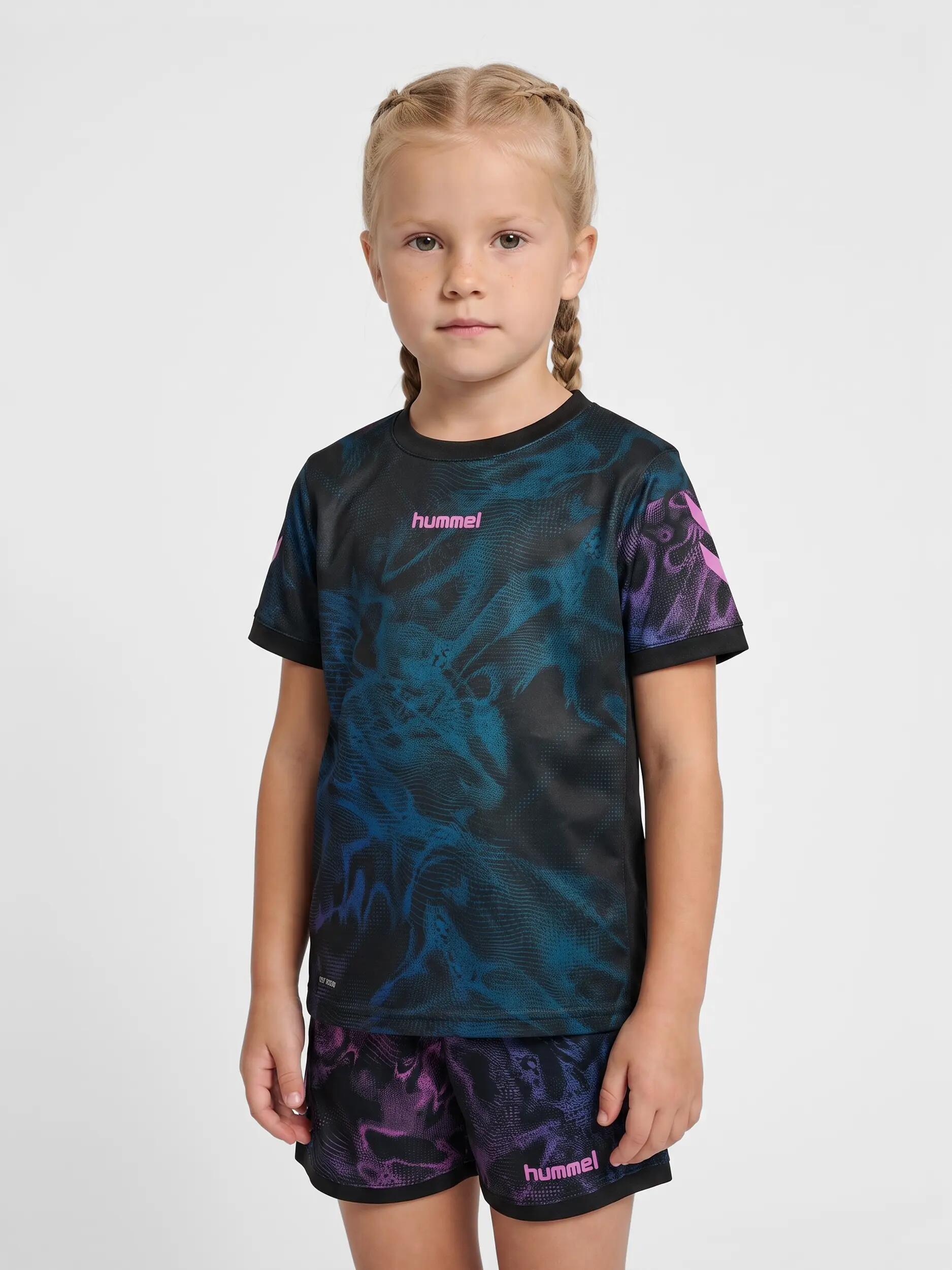hummel Set grafico per bambini in poliestere riciclato – BLACK/PINK 5/7
