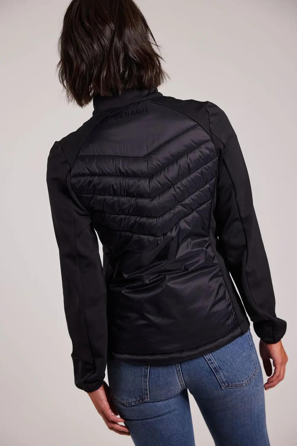sebago Karin Hybrid Jacket – Veste hybride noire, devant et dos légèrement 6/6