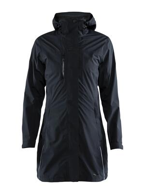 Craft urban rain coat w – dames regenjas zwart van gerecycled polyester – black