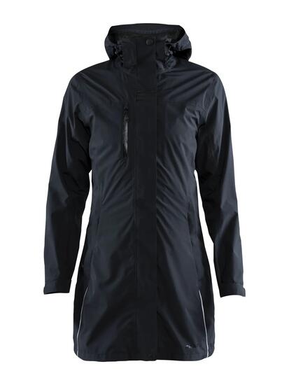 craft Urban Rain Coat W – Veste imperméable noire en polyester recyclé – Black
