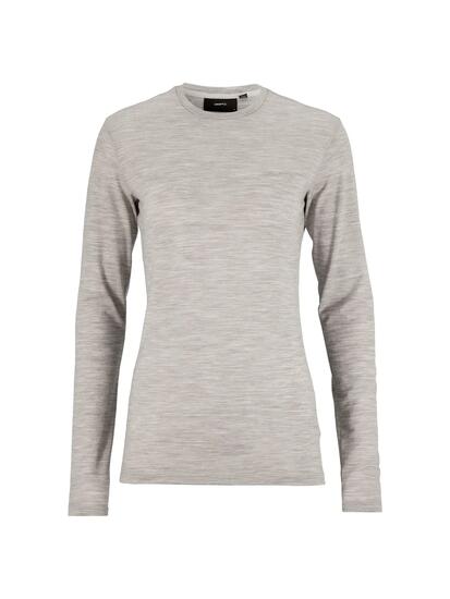 craft Maillot manches longues Wool 95 LS CN en mérinos chaud – Grey/Melange