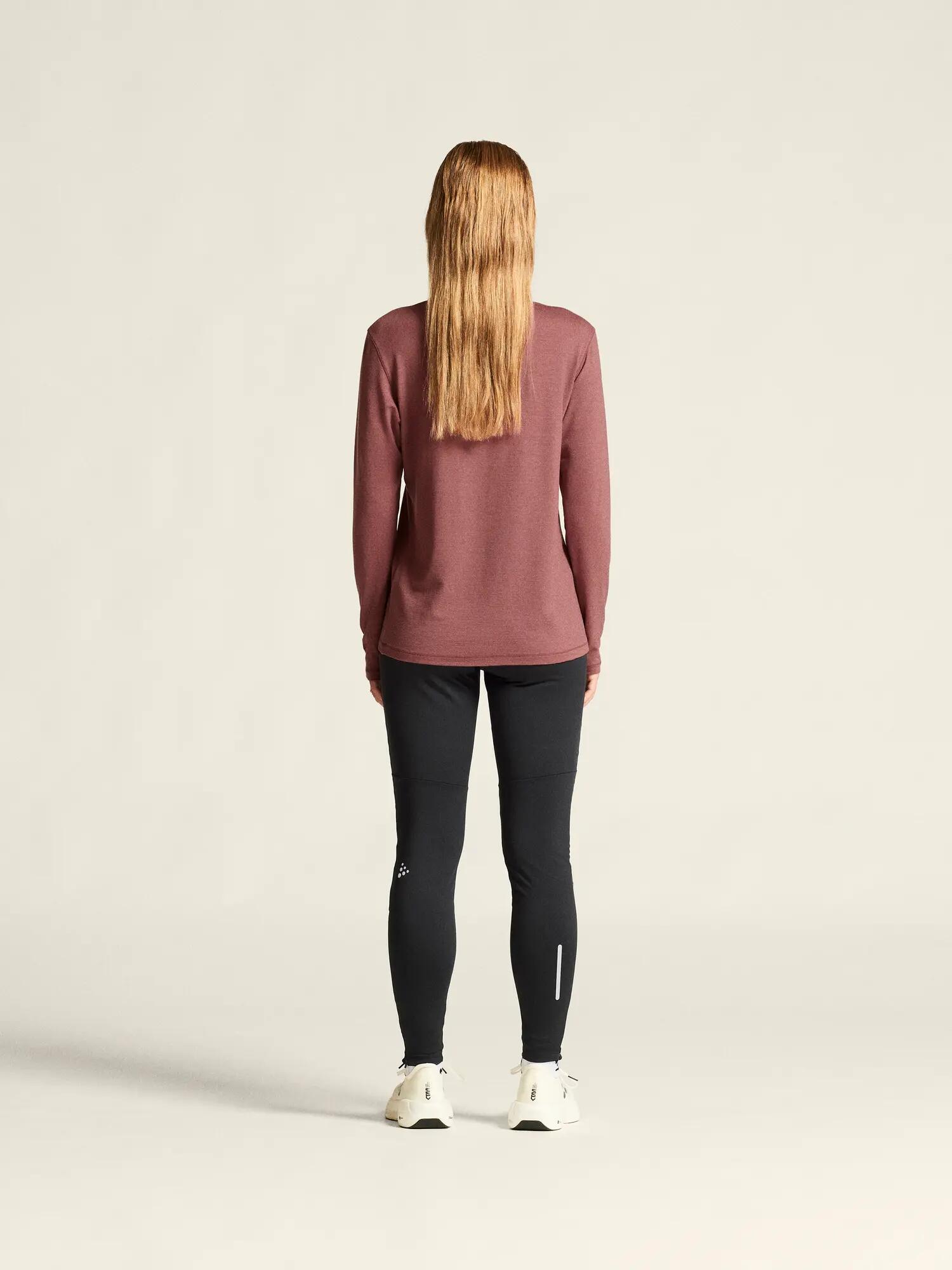 craft Wool Jersey LS CN W – Maglia manica lunga in merino – Rose Brown 5/7