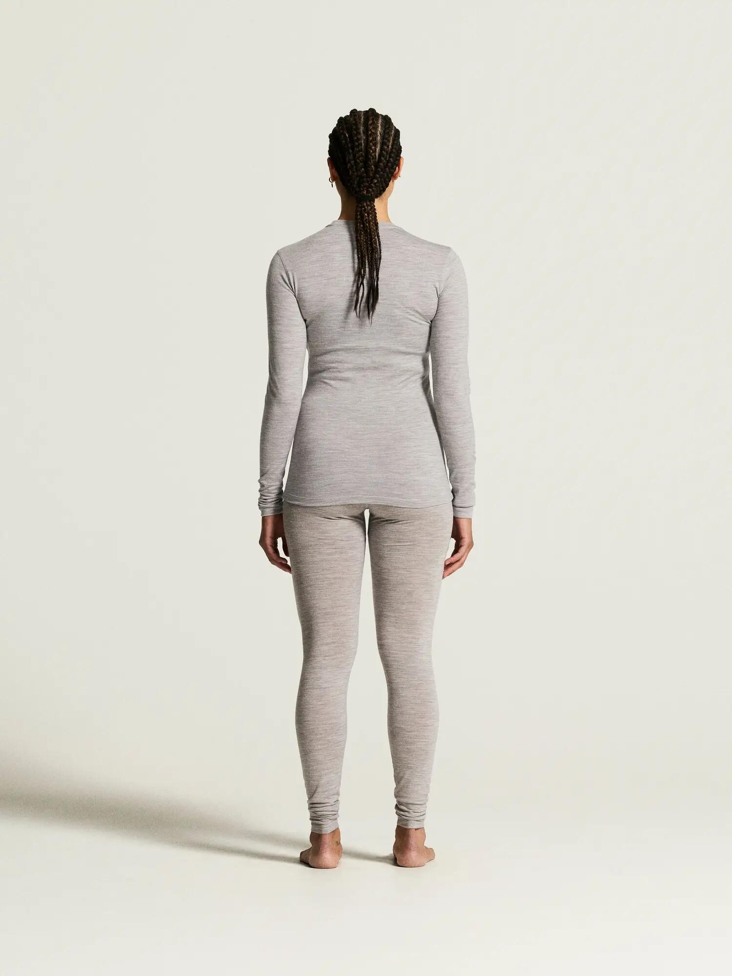 craft Dames lange mouw Wool 95 LS CN shirt 95% merinowol – Grey/Melange 5/7