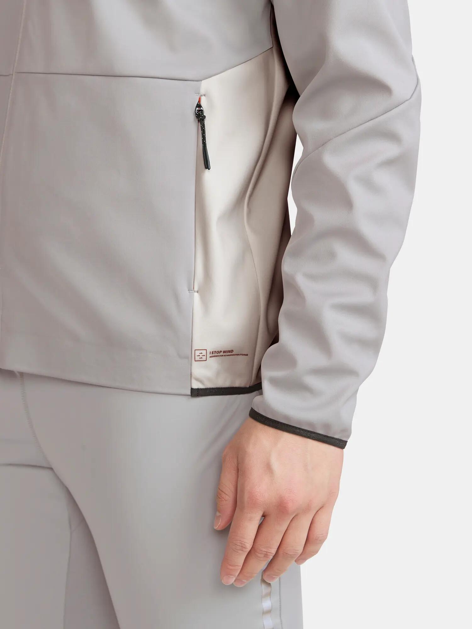 craft CORE Essence Nordic Jacke M — 3‑Lagen Softshell, winddicht – Ghost-Tofu 5/7