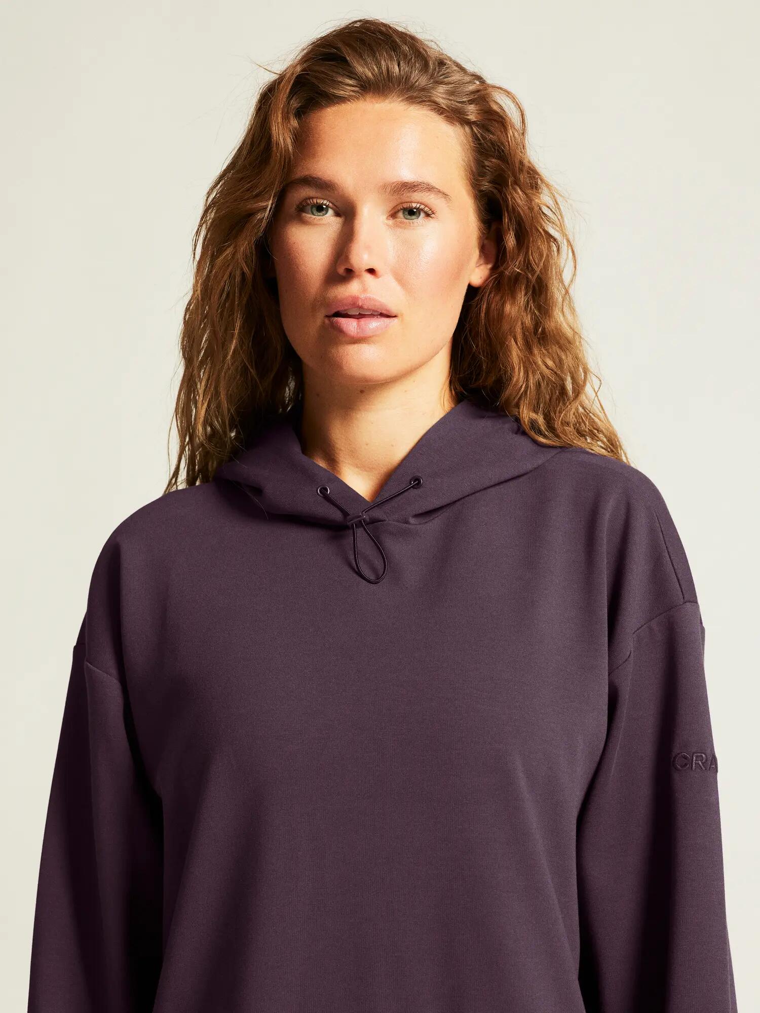 craft ADV Join Long Hoodie W — langer, komfortabler Hoodie – Dk Plum 5/7