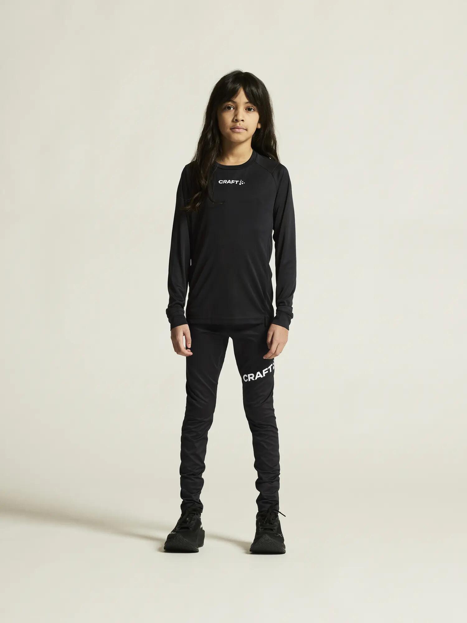 craft Rush 2.0 LS Tee Jr – Langarm-Trainingsshirt, recyceltes Polyester – Black 6/7