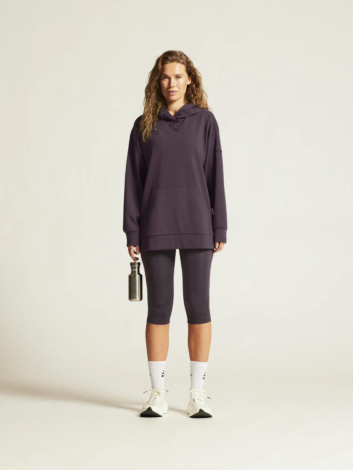 craft ADV Join Long Hoodie W — langer, komfortabler Hoodie – Dk Plum 3/7