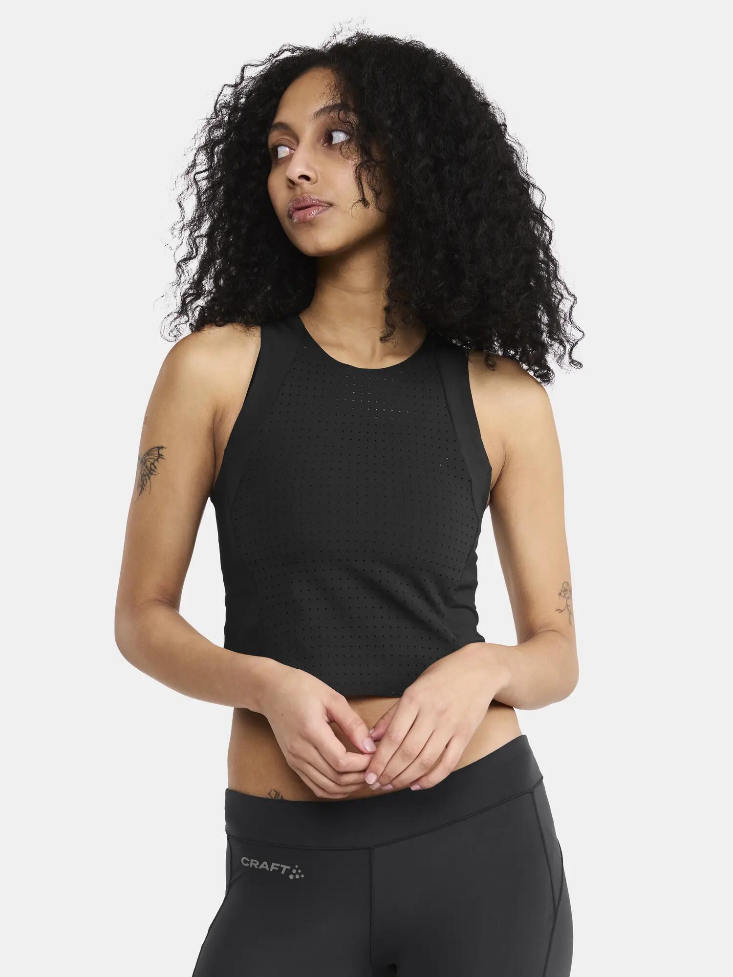 craft ADV TONE Perforated Tank W – Schwarzes, Enges Cropped Top – Black 3/6