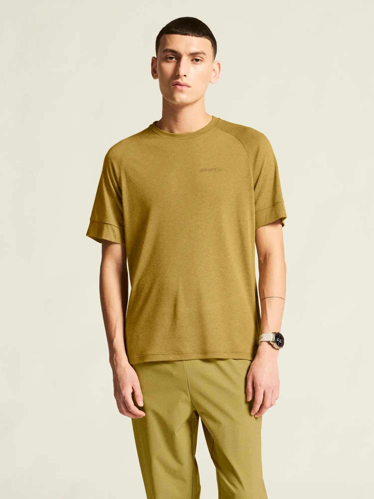 craft Wool SS Tee M Kurzarmshirt aus recyceltem Polyester und Wolle – Khaki 4/7