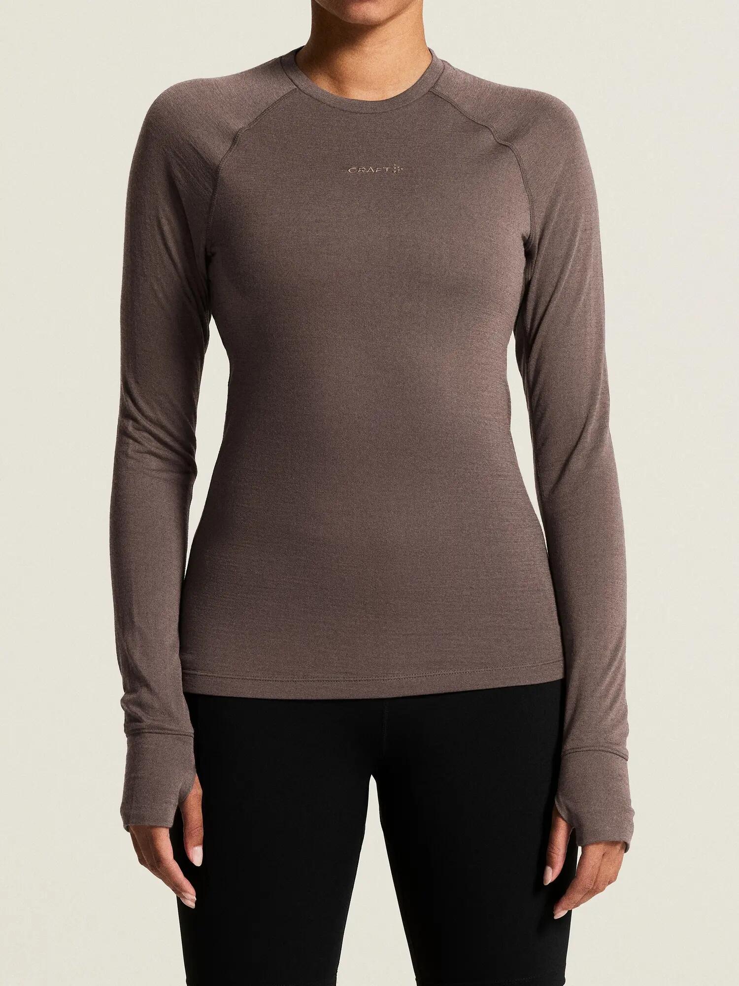 Wool Comfort RN LS W - haut manches longues isolant – Plum Taupe 3/7