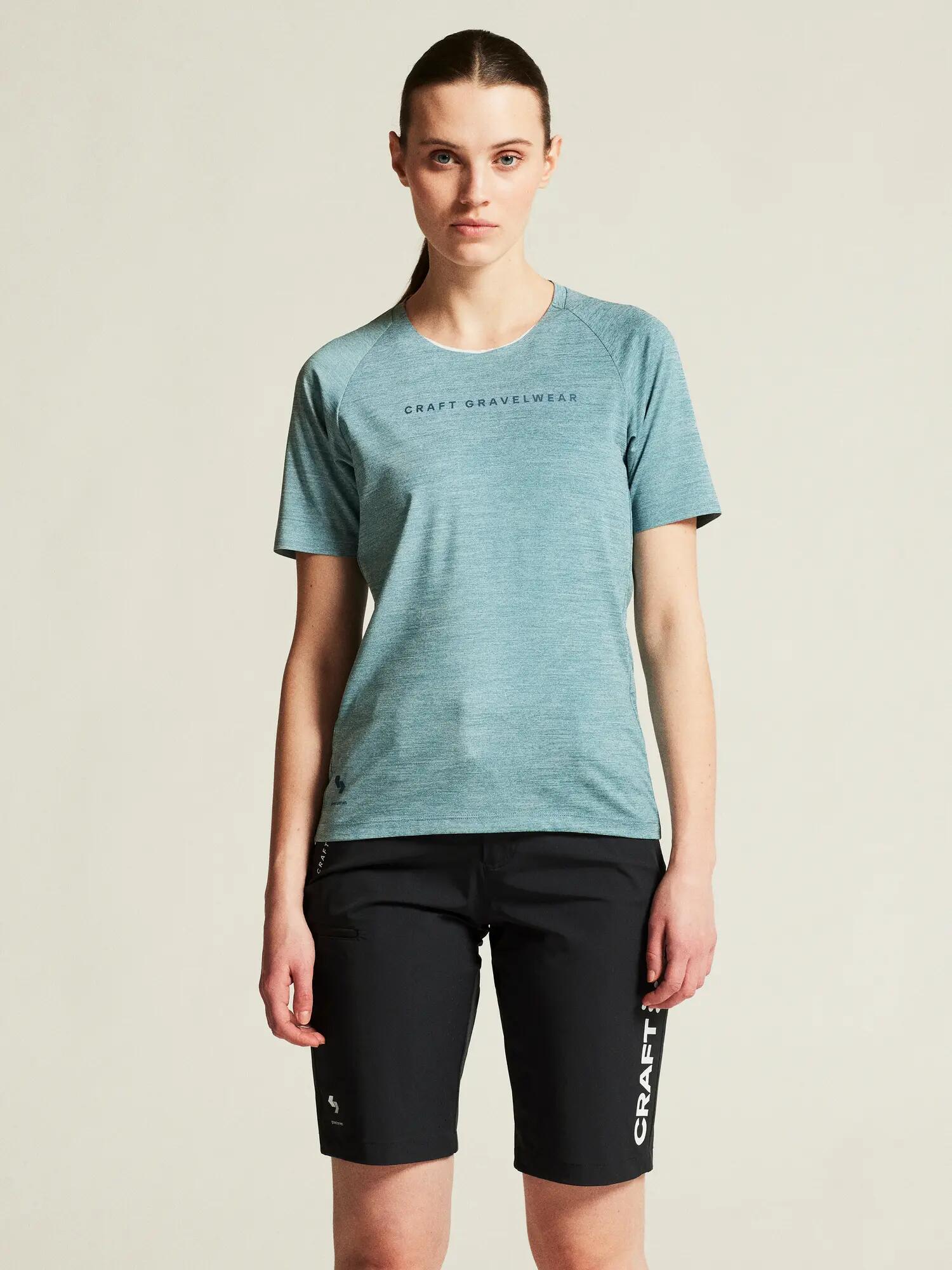craft ADV Gravel Ss Tee W - Weiches Funktionsshirt für Gravel – Aquatic 6/7