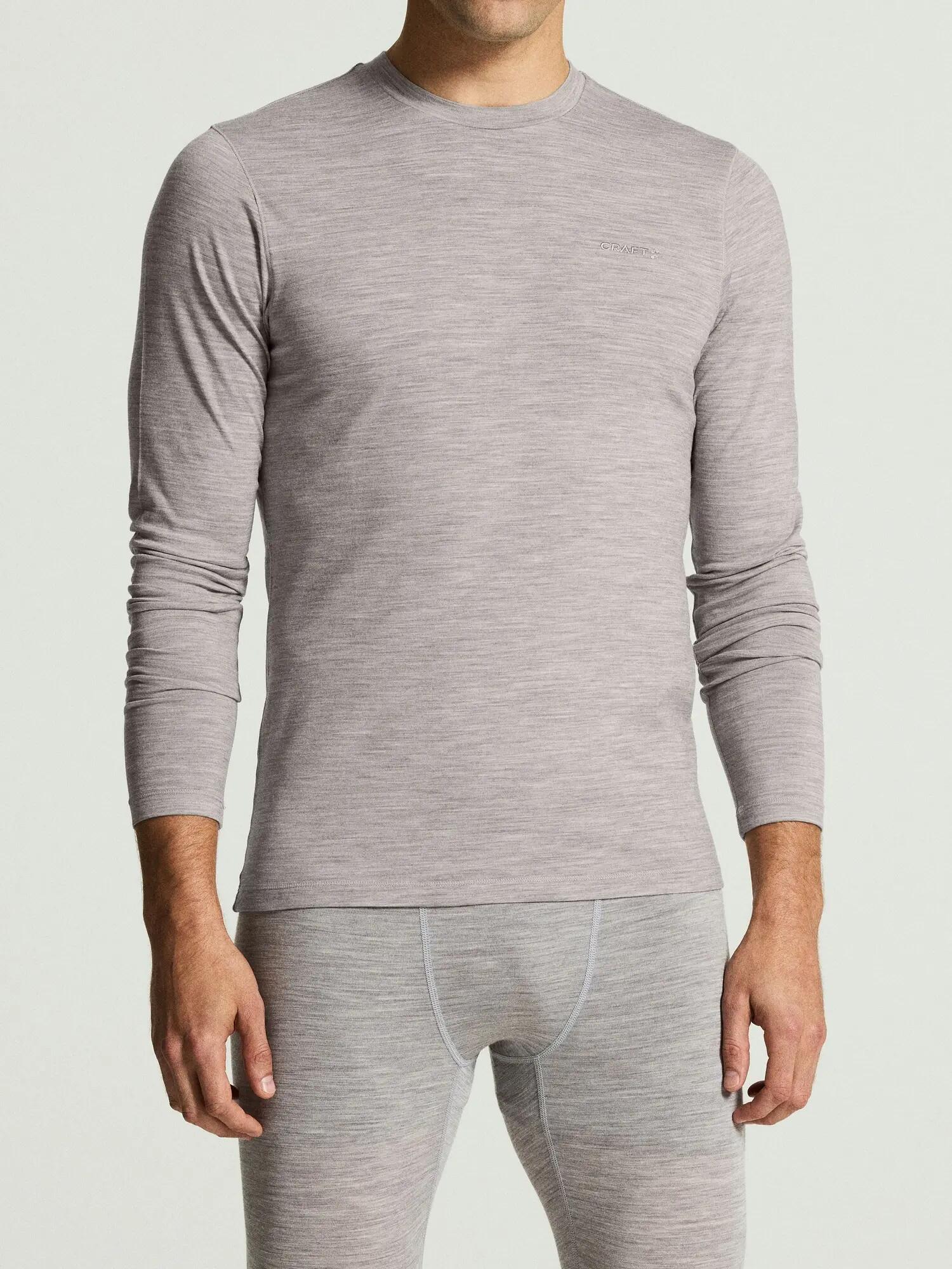 Craft Wool 95 LS CN Langarmshirt Merinowolle 95% – Grey/Melange 7/7