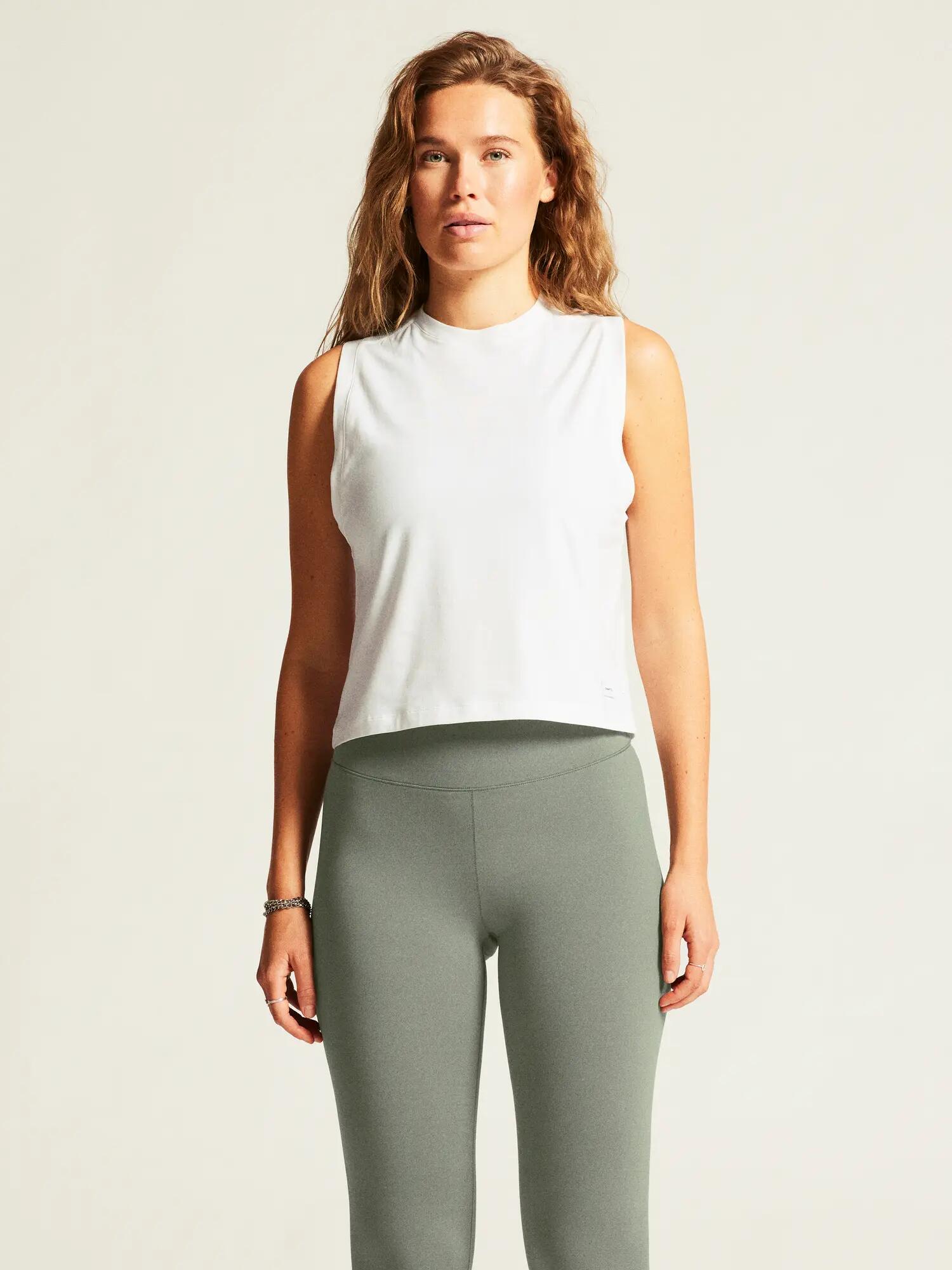 craft Collective Relaxed SL Tee W – ärmelloses T-Shirt, entspannter Sitz – White 6/7