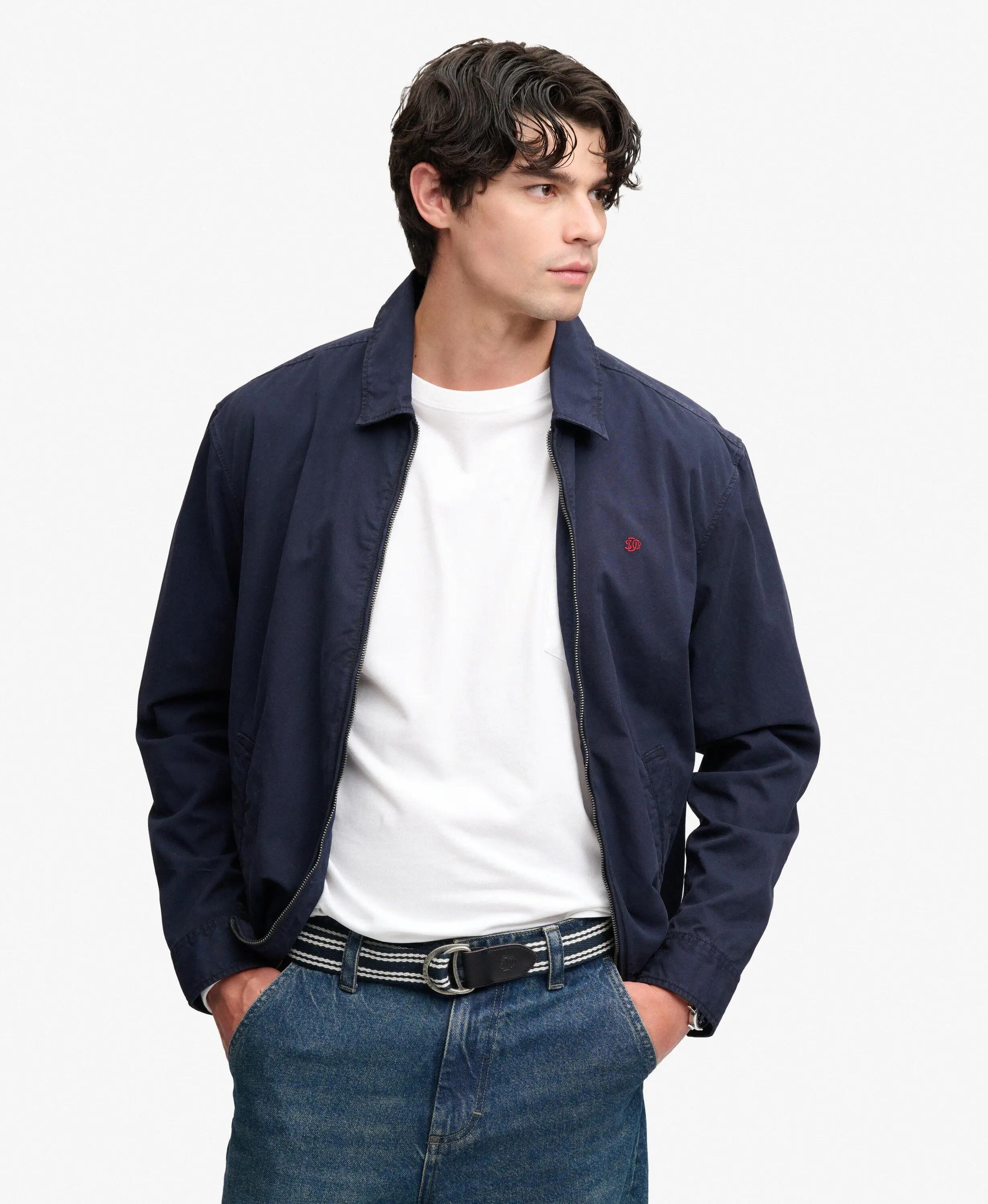 superdry Ceinture Heritage Stripe en toile avec détail cuir – NAVY/CREAM STRIPE 5/5