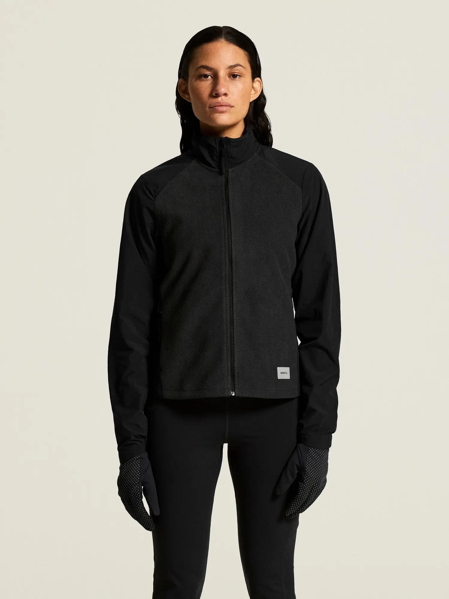 craft Fleece Jersey Jacket W – Fleecejacke mit winddichten Ärmeln – Black 6/7