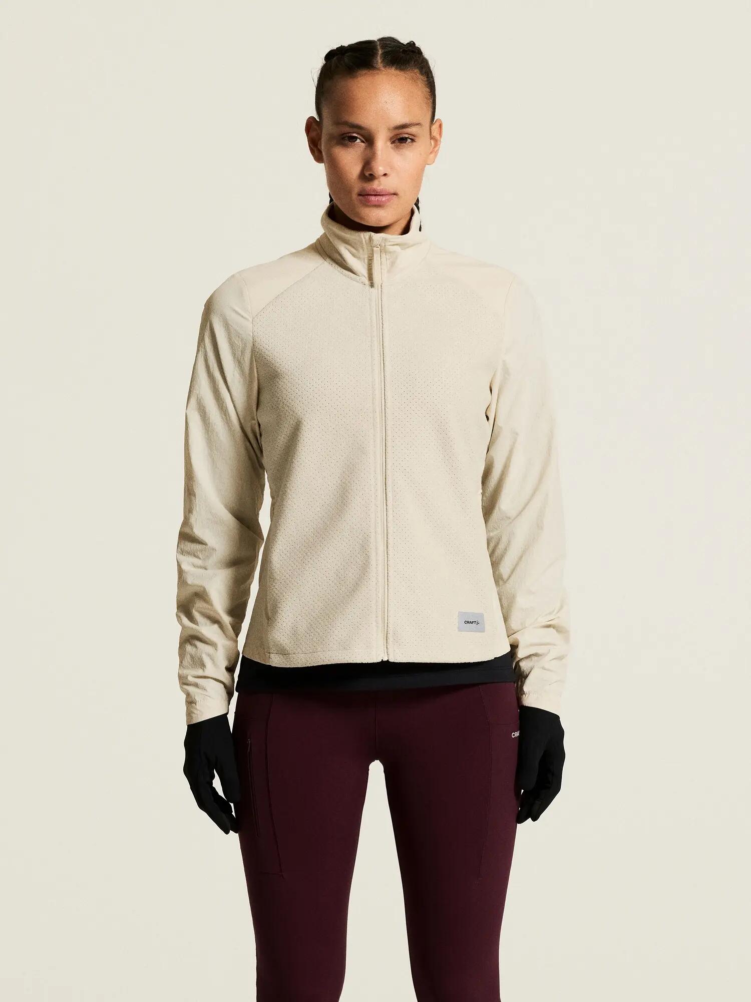 craft Fleece Jersey Jacket W — Jaqueta running quente com mangas corta‑vento – 5/7