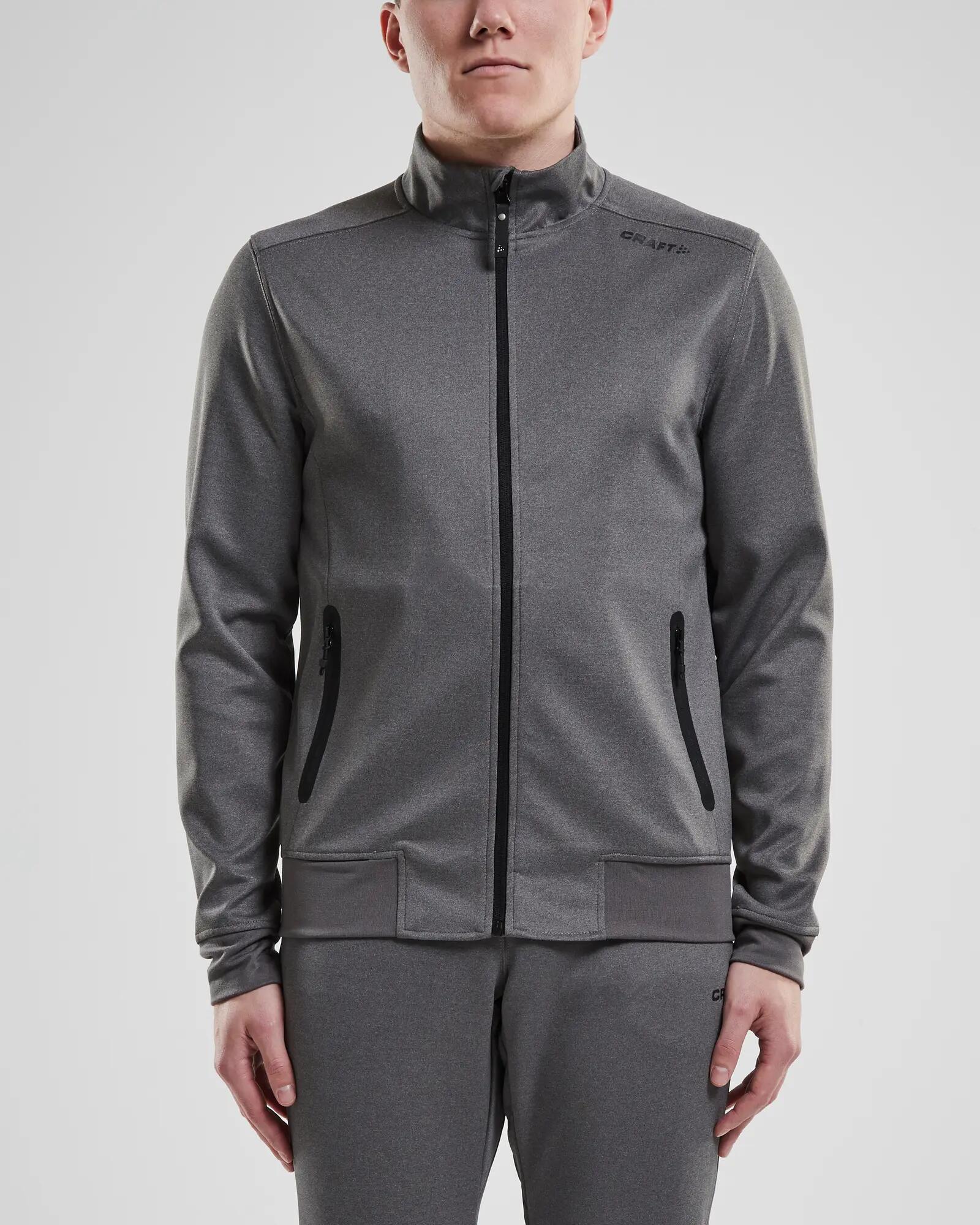craft Noble Zip Jacket M Funktionsjacke aus weichem Jersey – Darkgrey melange 3/5