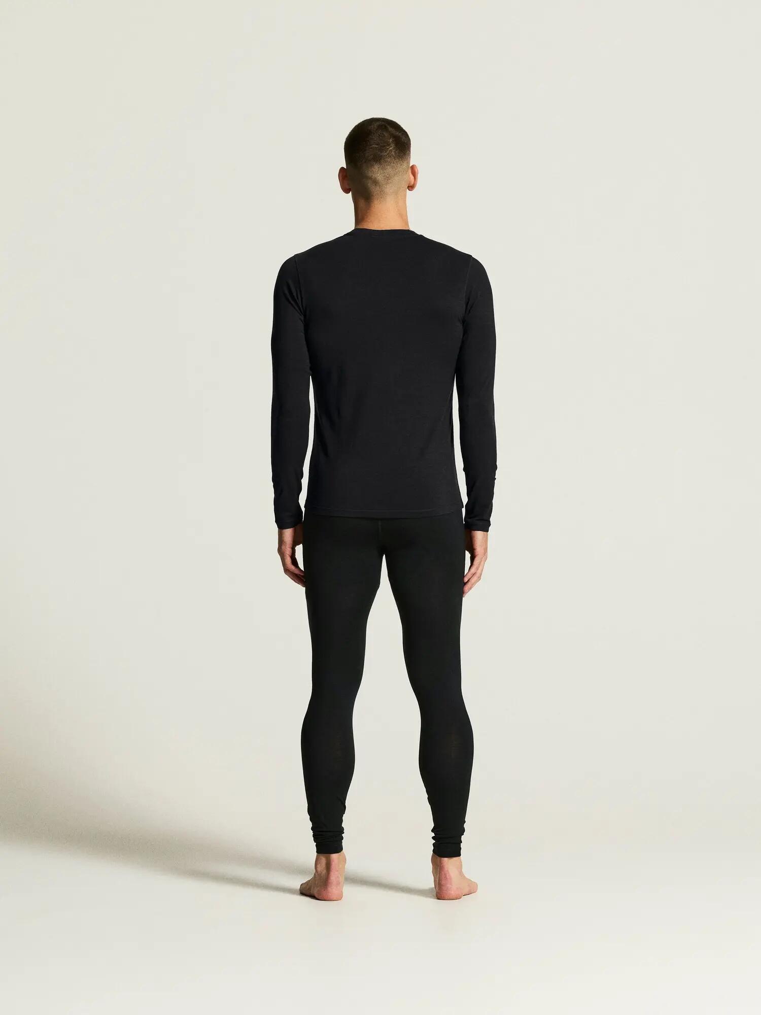 craft Maillot manches longues Wool 95 LS CN en mérinos – Black/Melange 5/7