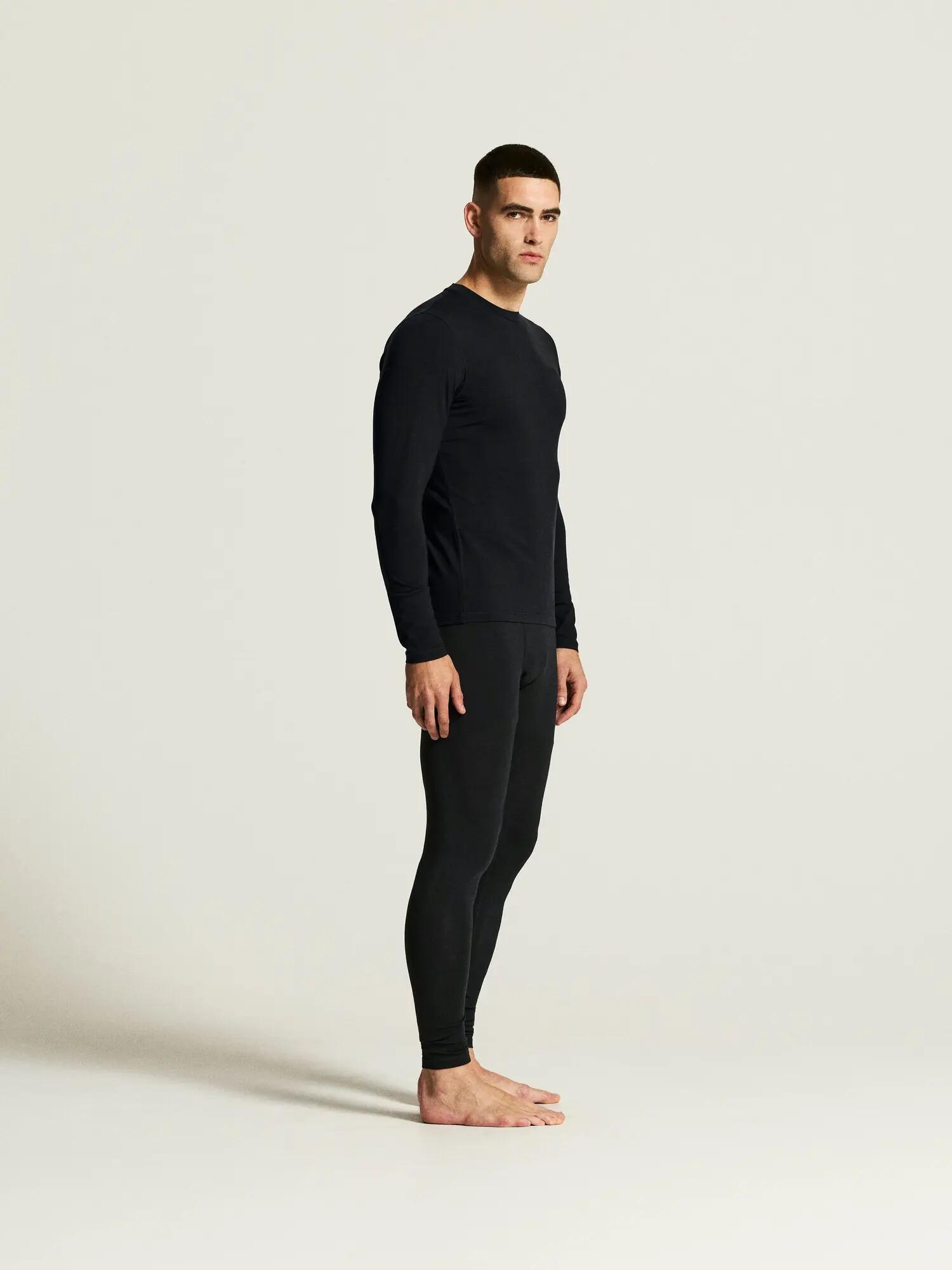 craft Maillot manches longues Wool 95 LS CN en mérinos – Black/Melange 4/7