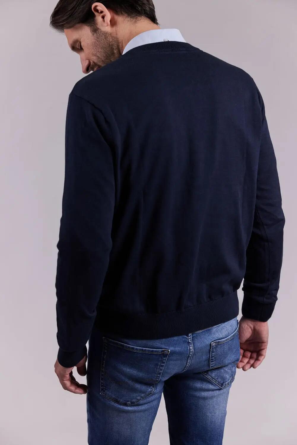 sebago V-neck Viktor en coton NAVY 3/3