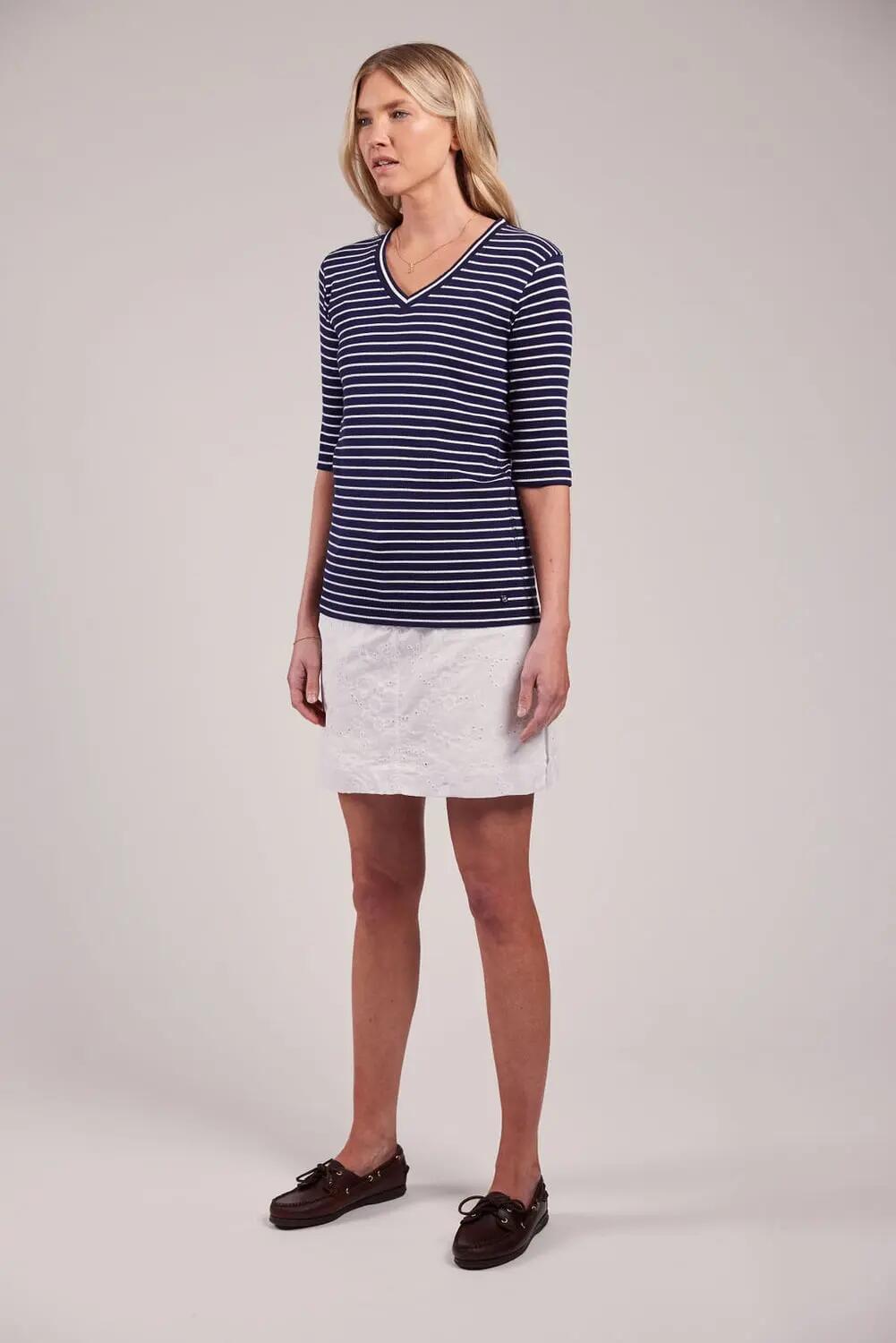 sebago Vera Rib Half Sleeve – Haut Femme NAVY 4/5