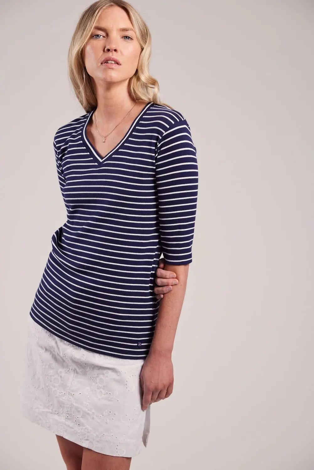 sebago Vera Rib Half Sleeve – Haut Femme NAVY 2/5
