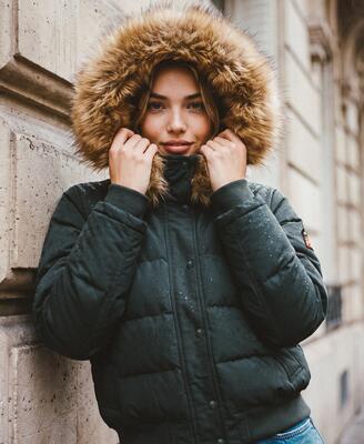 Superdry everest capuchon bomberjas slim gewatteerd – olive khaki