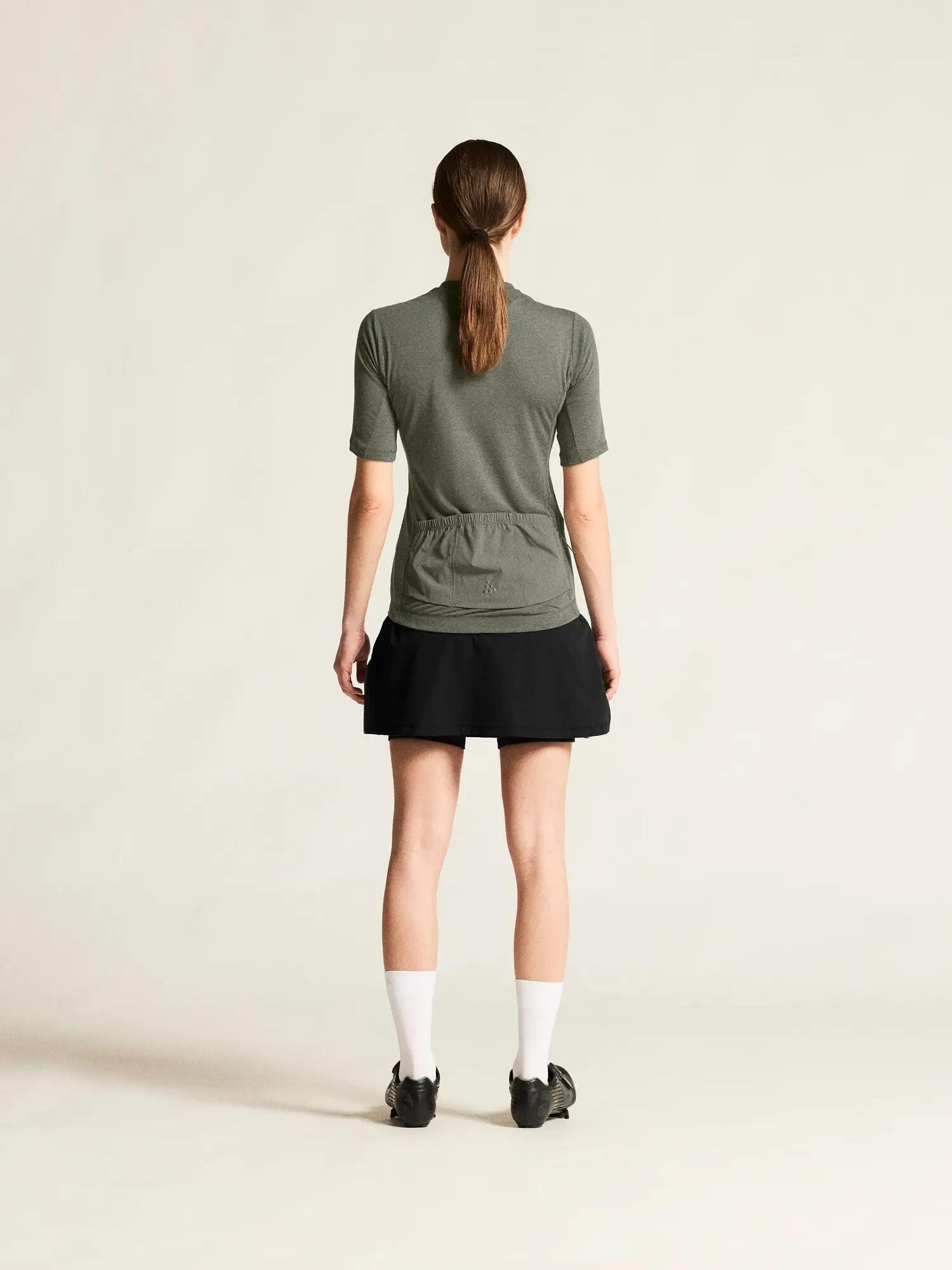 craft Everyday Wool SS Jersey W fietsjersey met merinowolmix – Leaf/Melange 5/7