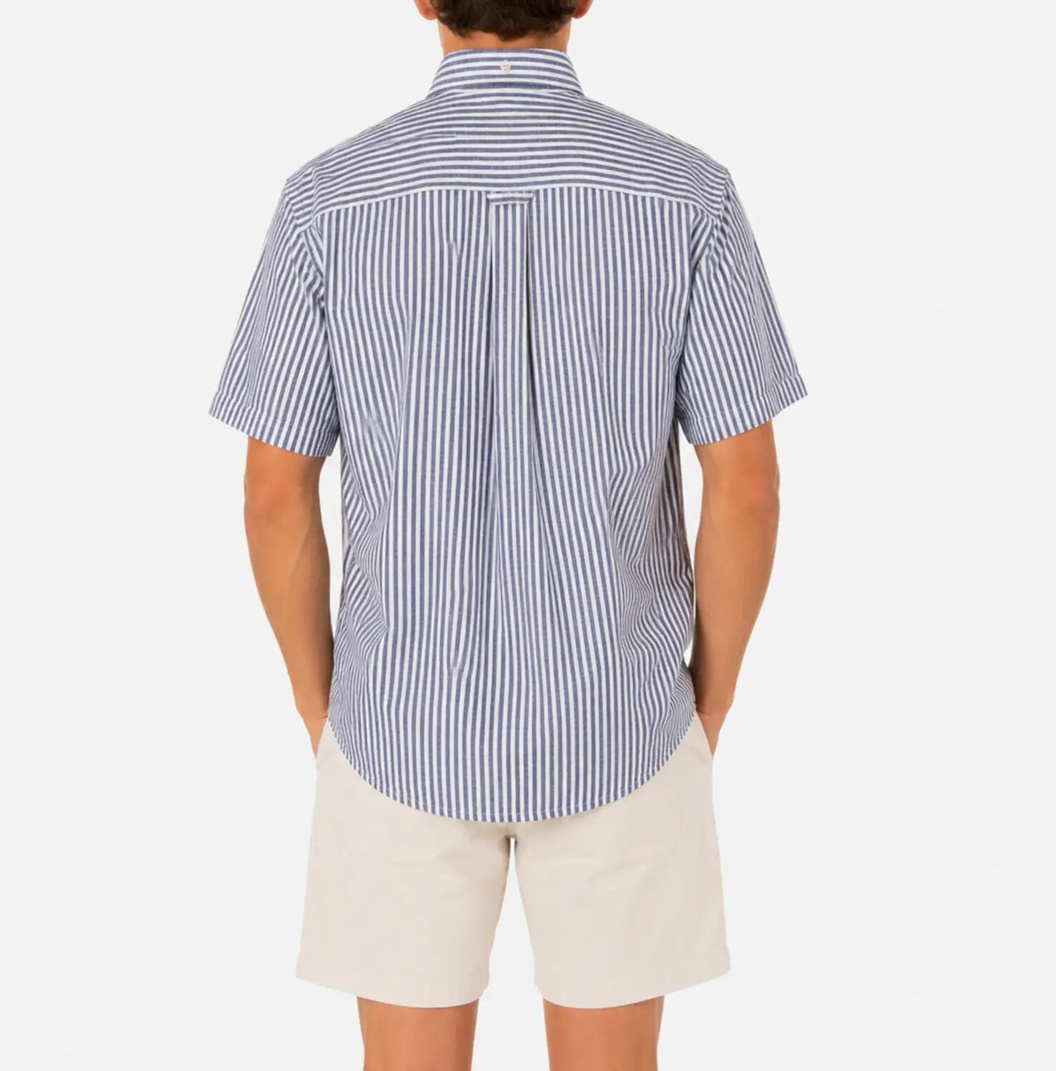 sebago SS Striped Linen Blend Shirt - NAVY 2/2