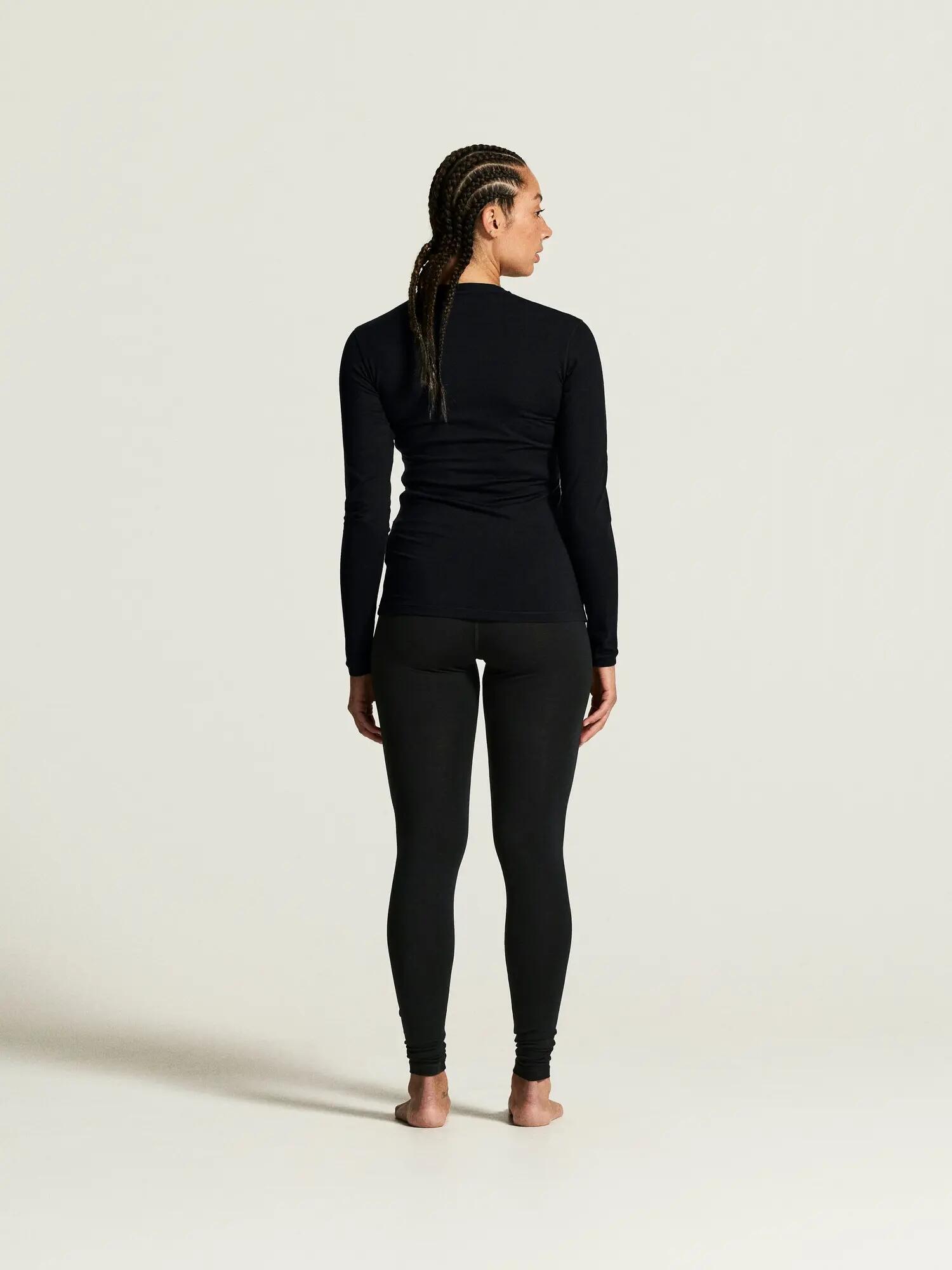 craft Maillot manches longues Wool 95 LS CN en mérinos 95% – Black/Melange 4/7