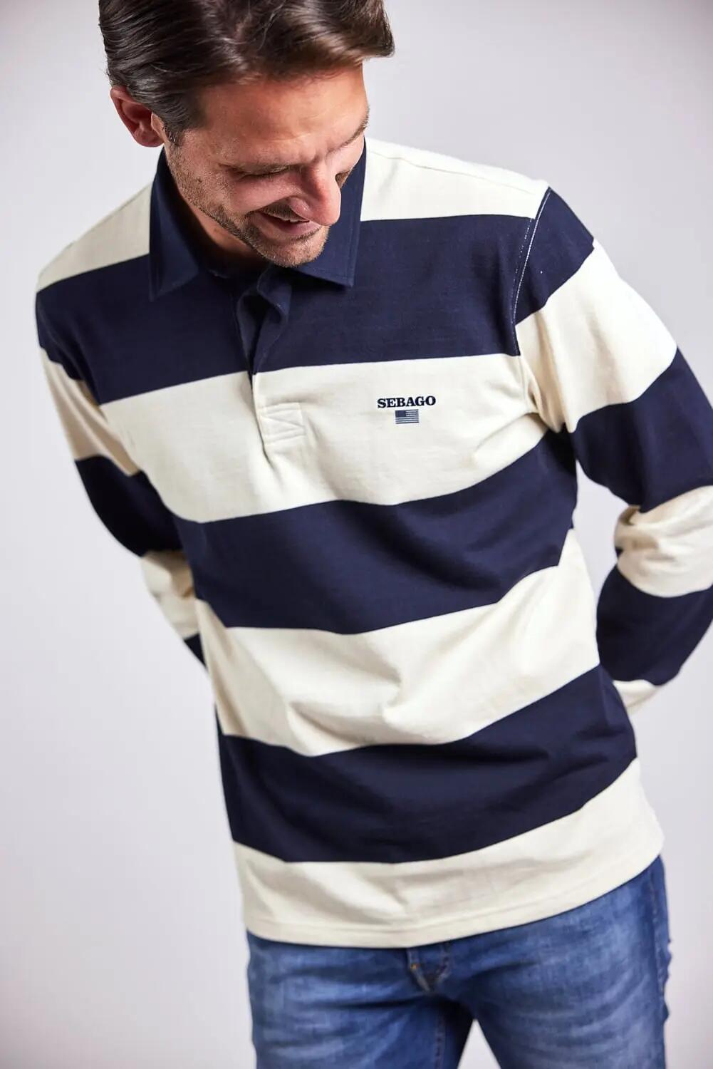 sebago Gabe Rugger — T-shirt homme en coton, NAVY 1/3